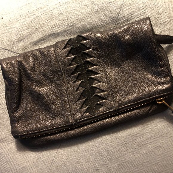 Liebeskind Berlin Black Leather Fold Over Crossbody - Picture 1 of 7